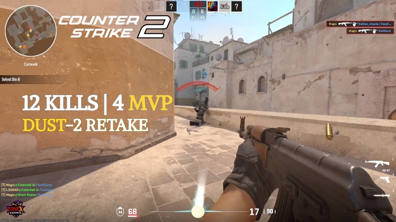 4 MVP Performance on Dust 2 😈 CS2 Retake Gameplay