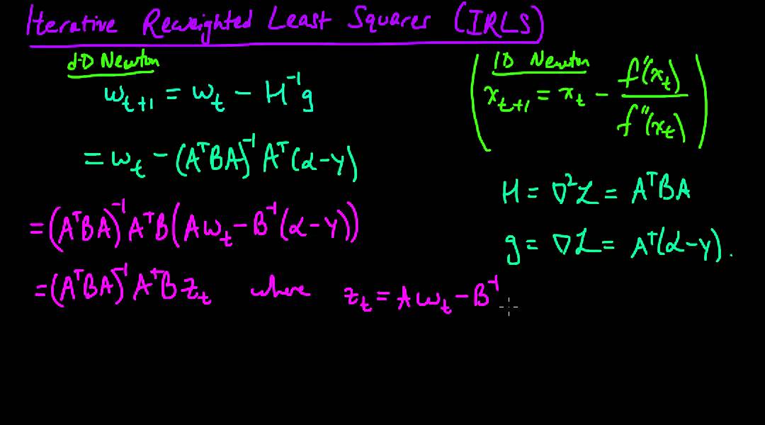 (ML 15.7) Logistic regression (binary) - applying Newton's method