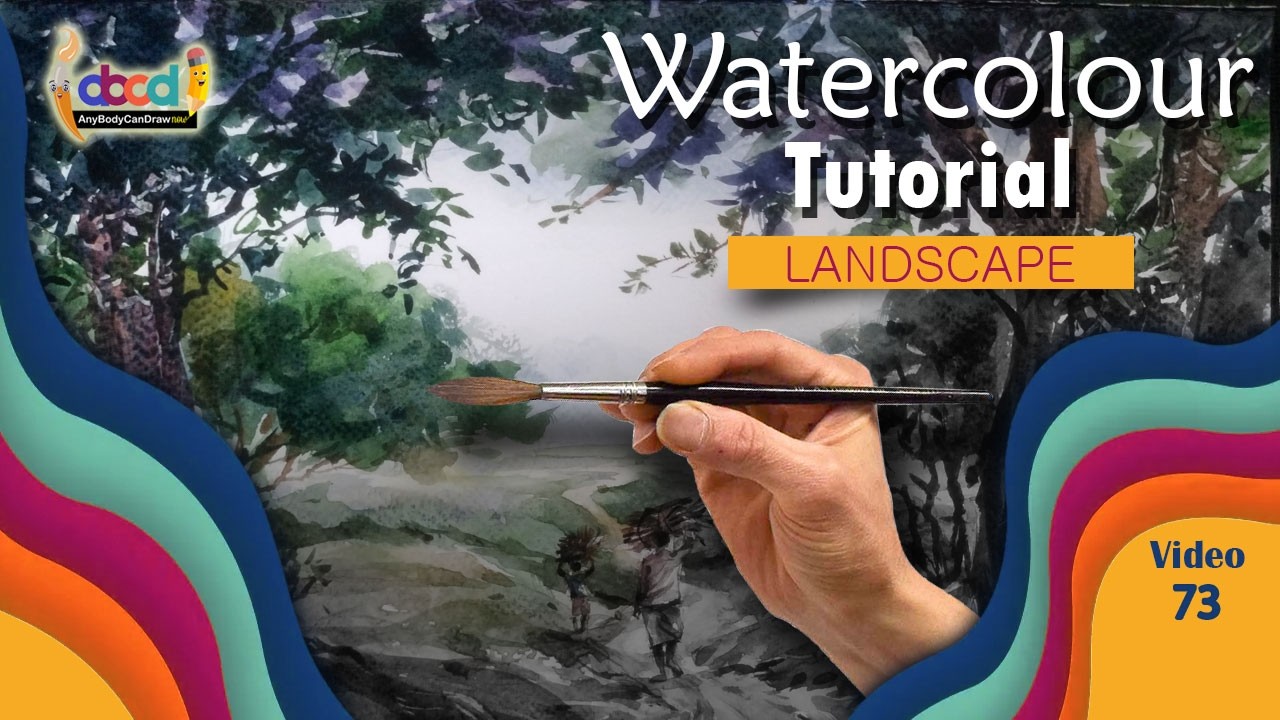 Watercolor Demonstration I Landscape Painting I Tutorial I AnyBodyCanDrawNow