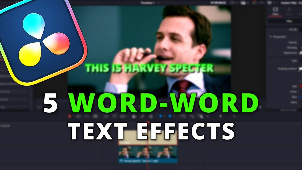 5 Word-by-Word Text Effects in DaVinci Resolve