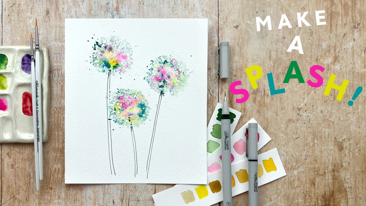 Unlock Your Creativity With Multicolor Line & Wash Watercolour Dandelion Clocks!