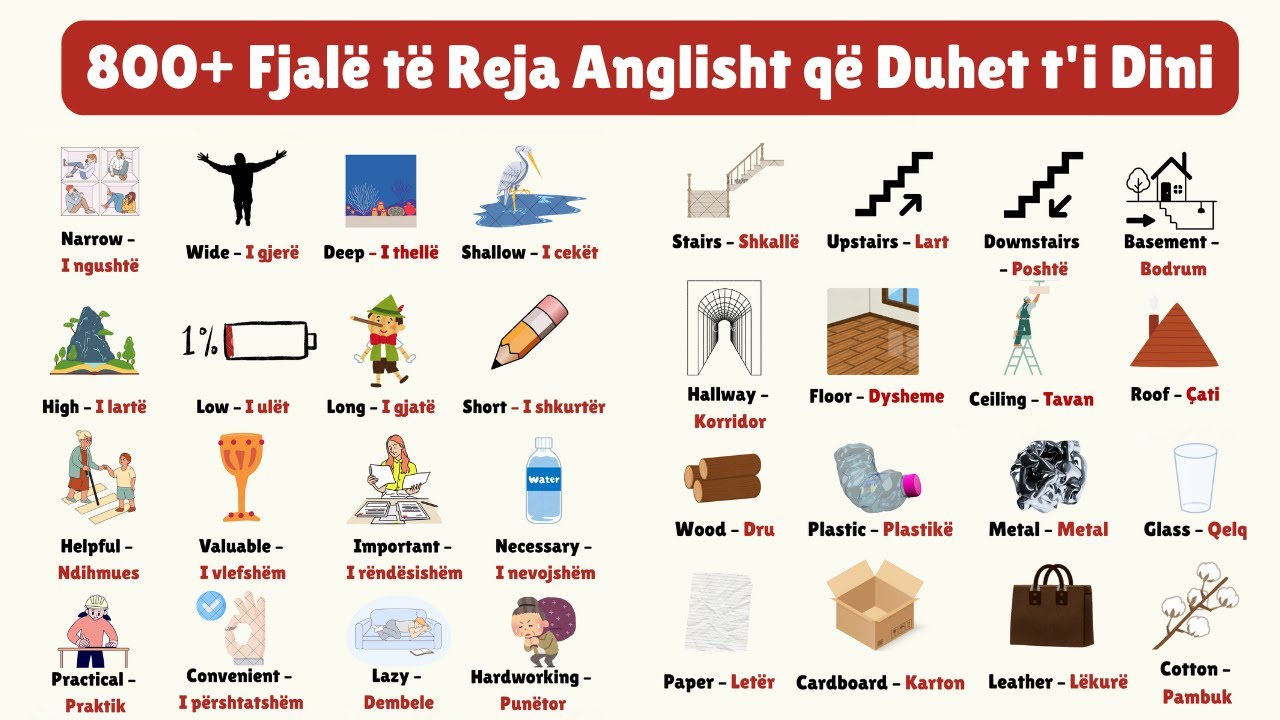 P&euml;rmbledhje | Fjal&euml;t m&euml; P&euml;rdorura n&euml; P&euml;rditshm&euml;ri | Anglisht-Shqip
