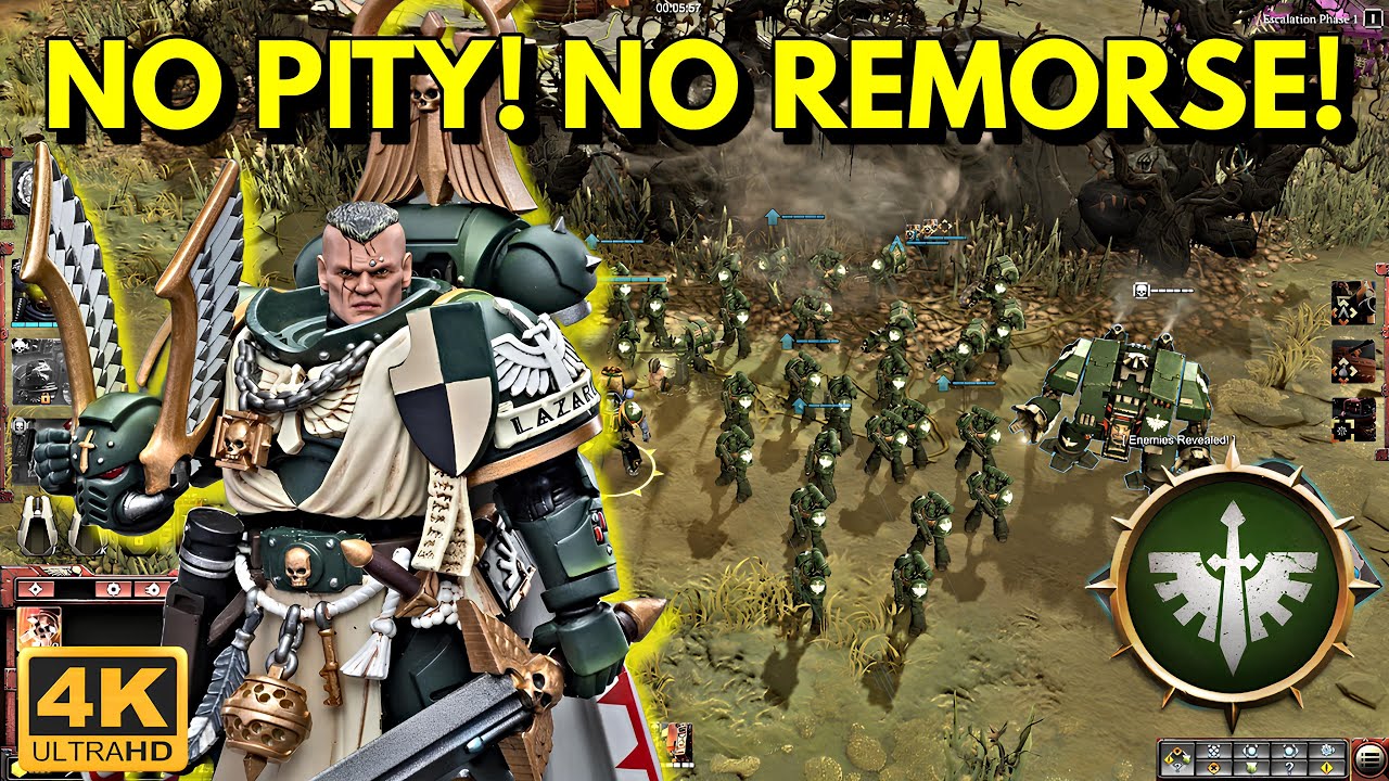 NO PITY NO REMORSE | Dark Angels Vs Orks & Eldar | Massive 3v3 Battle | Warhammer 40K Dawn of War 3