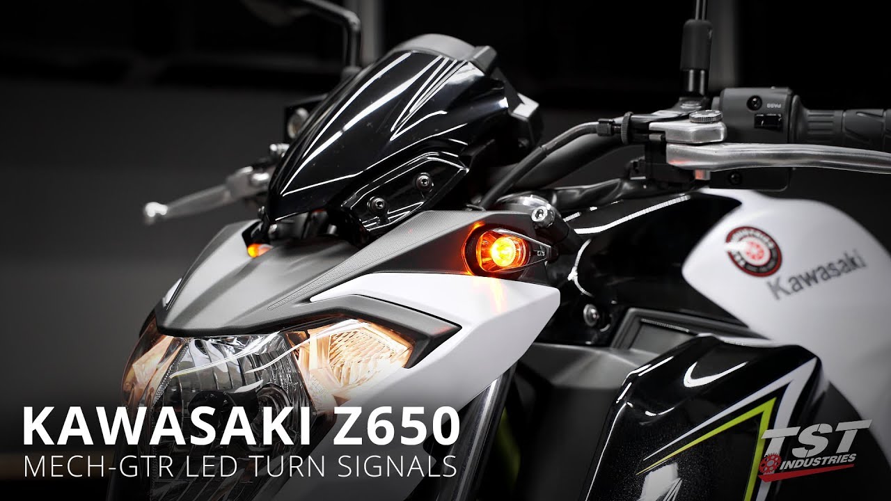 Как установить светодиодные поворотники Mech-GTR Flush Pod на Kawasaki Z650 2017+ года выпуска от...