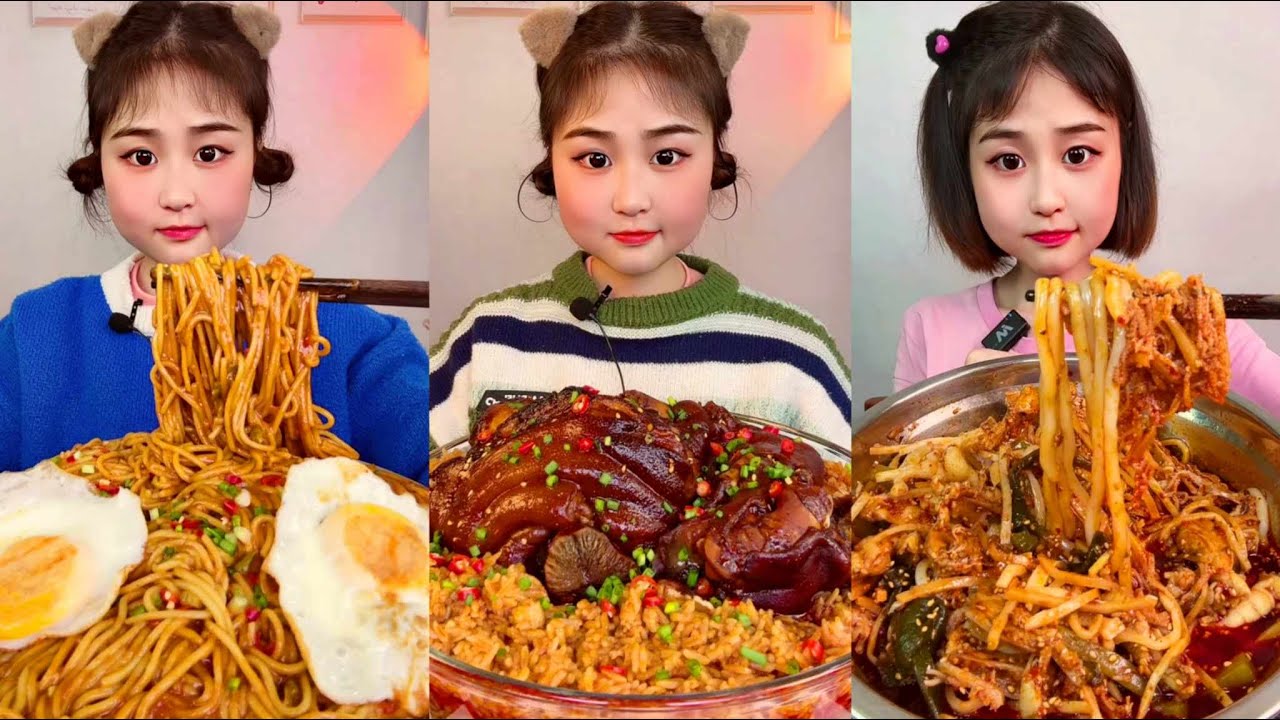 Asmr Eating Spicy Food Noodles | 불닭볶음면 먹방 | 중국 라면먹방 | 中国モッパン/咀嚼音/吃播/카레볶음밥 | 삼겹살먹방 | 다양한음식 고기 중국 먹방쇼