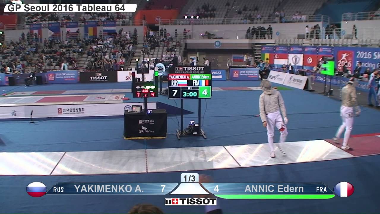 FE M S Individual Seoul GP 2016 T64 32 red ANNIC FRA vs YAKIMENKO RUS