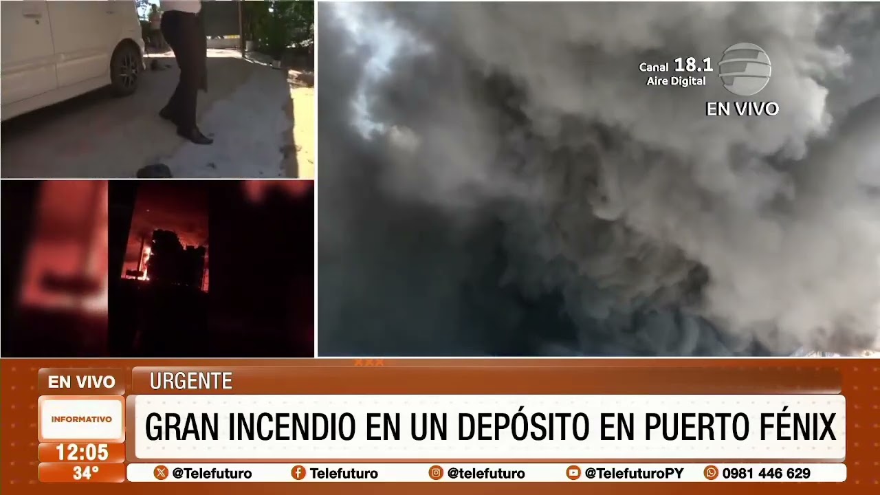 #URGENTE Gran incendio en depósito del Puerto Fénix