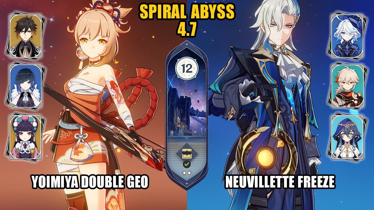 (F2P) Yoimiya Double Geo & Neuvillette Furina Freeze | Spiral Abyss 4.7 - Floor 12 | Genshin Impact