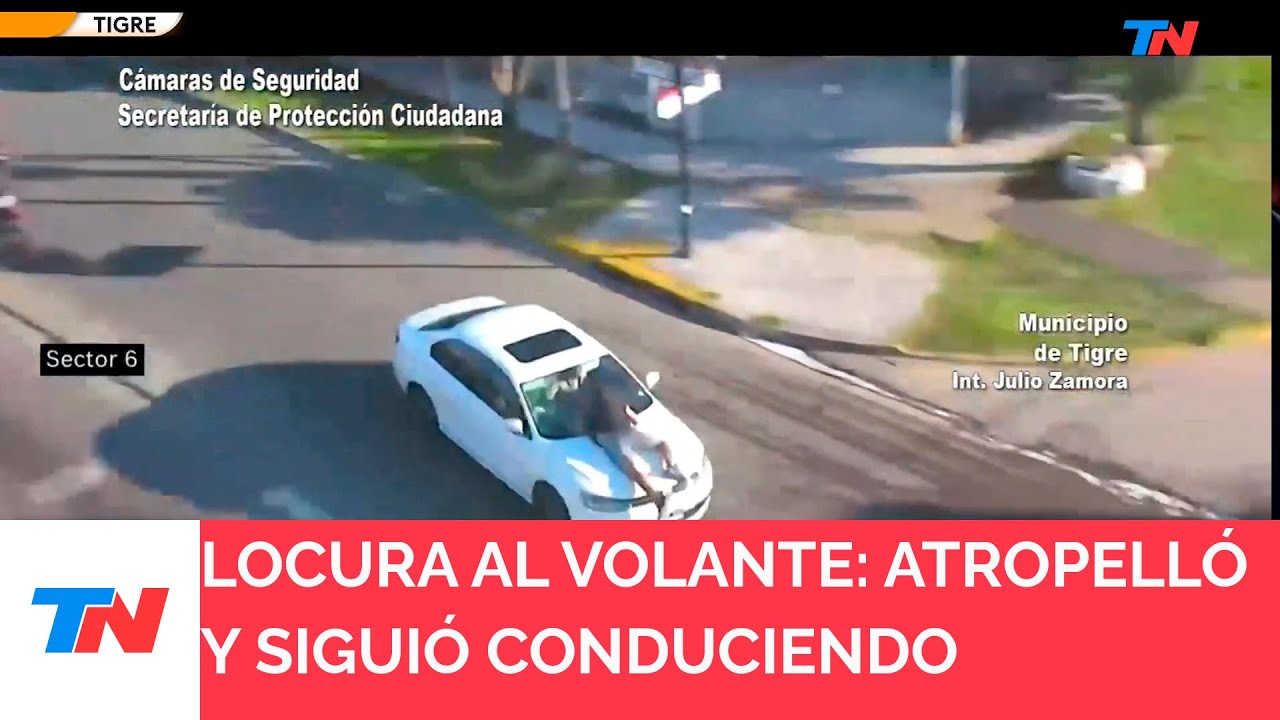 TIGRE I Atropelló a un conductor y escapó con la víctima en el capot
