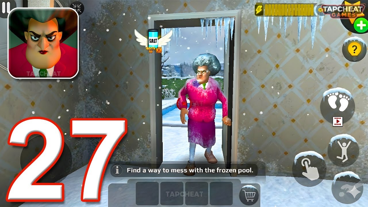 Scary Teacher 3D - Gameplay Walkthrough Part 27 - Winter Levels Prank Miss T (Android, iOS)