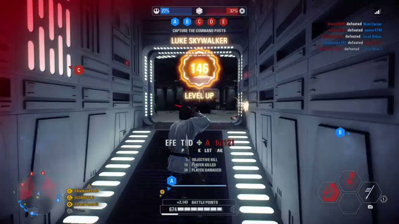 Star Wars: Battlefront 2 - Luke Skywalker 66 Killstreak on Death Star II