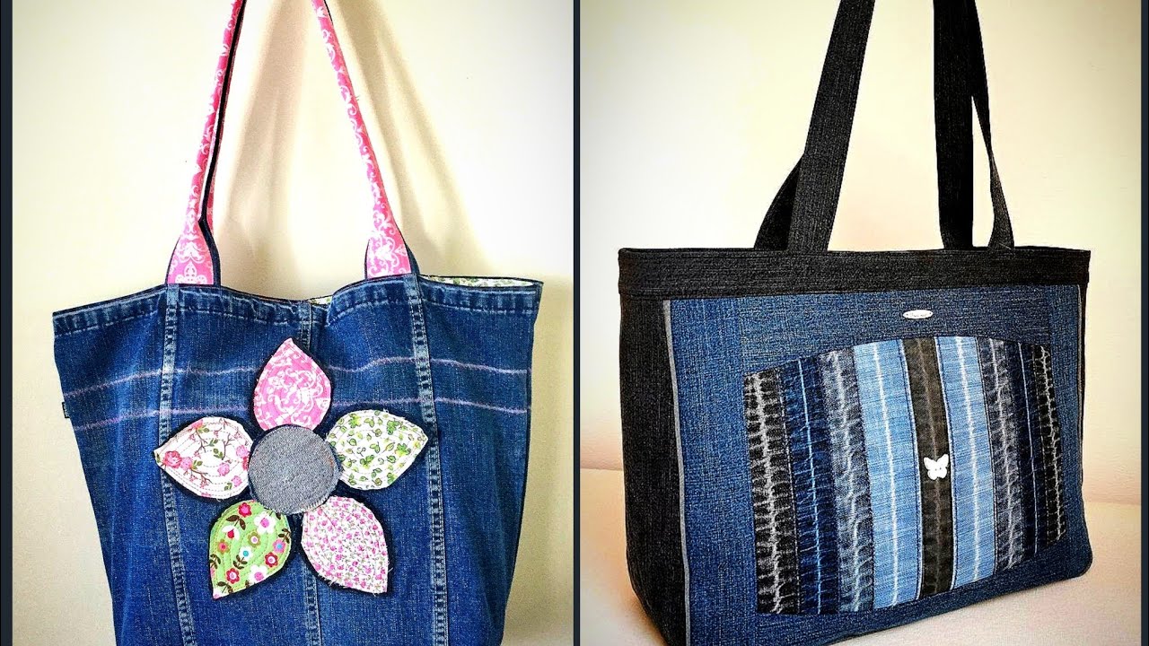 most beautiful bags design and  Denim jeans bag  embellished ideas