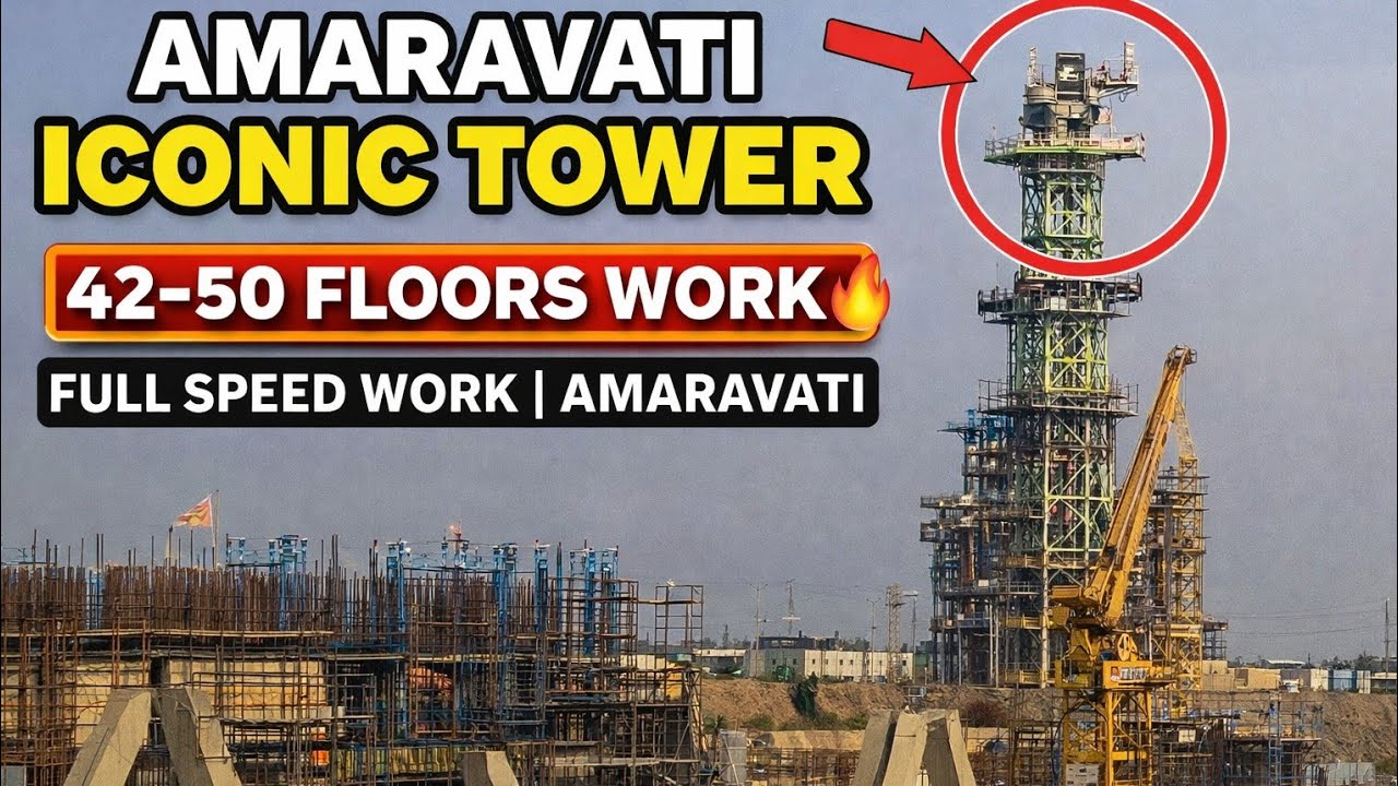Amaravati Iconic Tower 42–50 Floors Construction Update | Full Speed Work in Amaravati Capital 2026