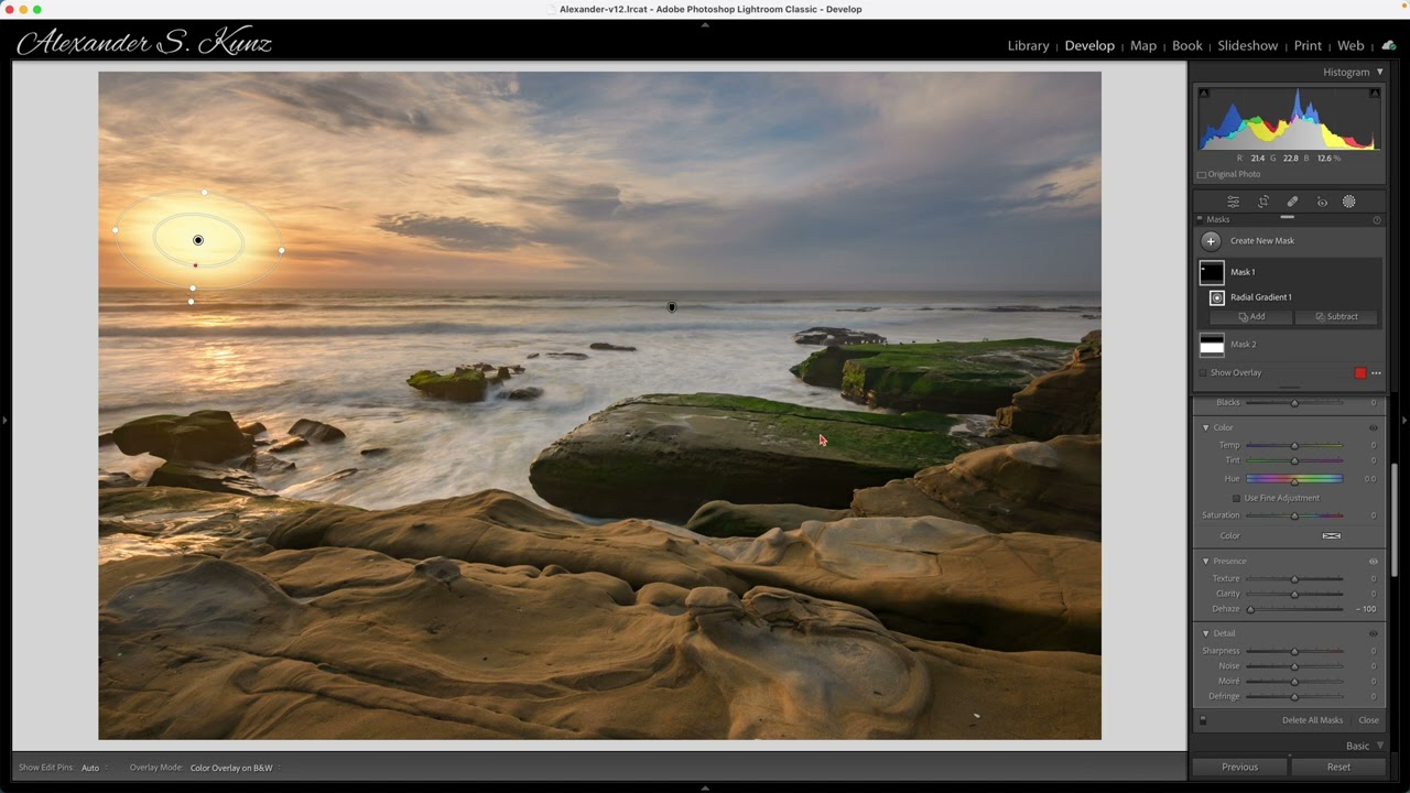 Lightroom Short : Softening Overexposed Sun in Clouds