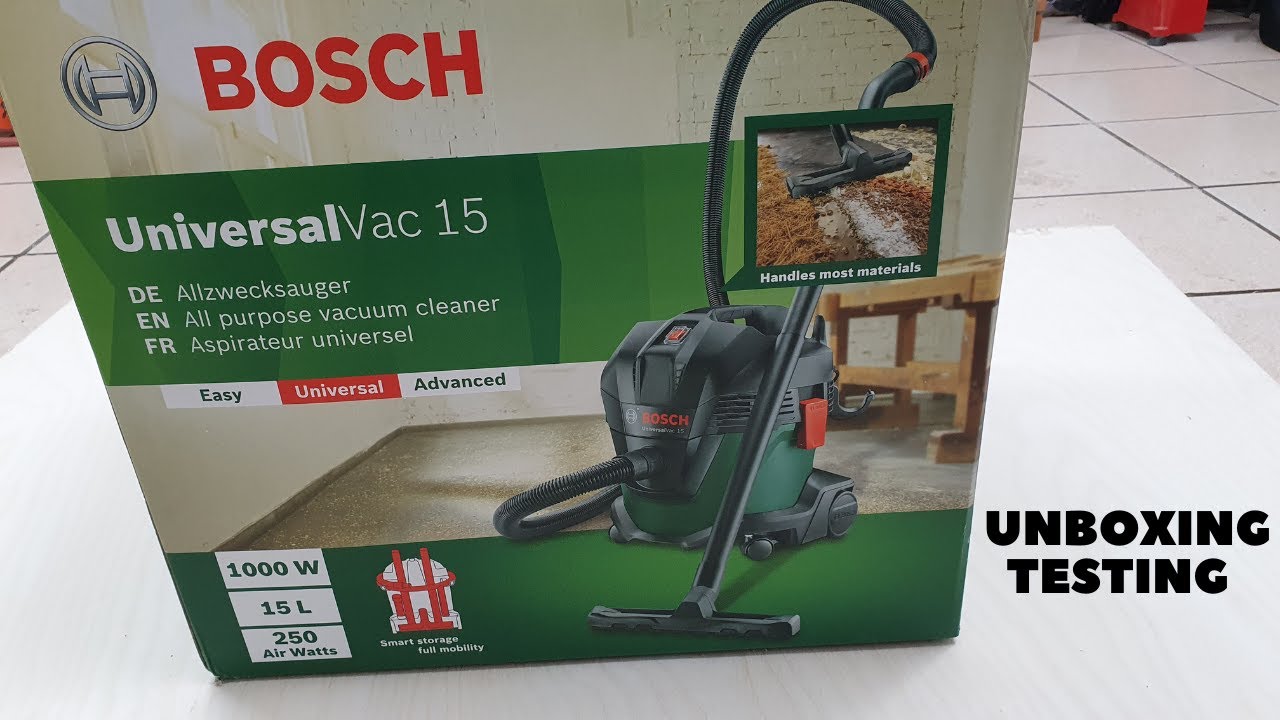 Bosch Wet and Dry Vacuum Cleaner - UniversalVac 15/unboxing testing /Σκούπα υγρών στερεών bosch