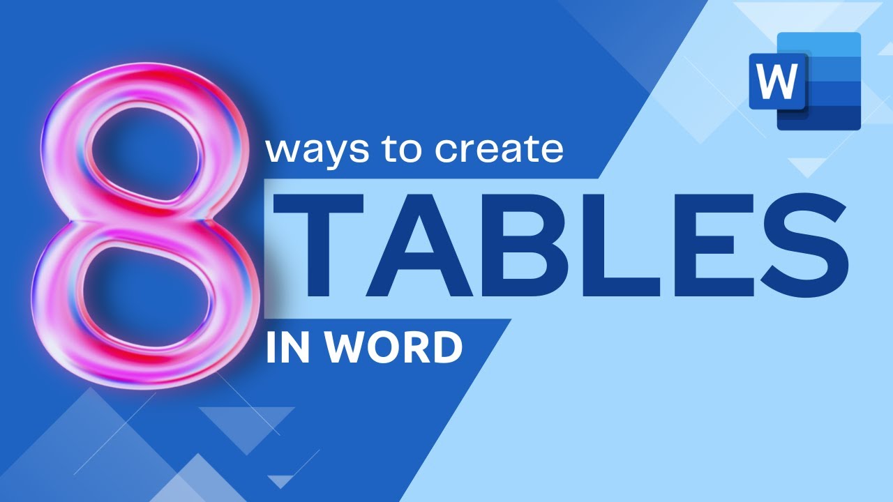 8 ways to create tables in Word - use the right method | Efficiency365