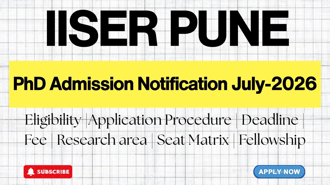 IISER Pune PhD Admission 2026 July Session | Apply Now | IISER PhD Notification | HustleWithRishu