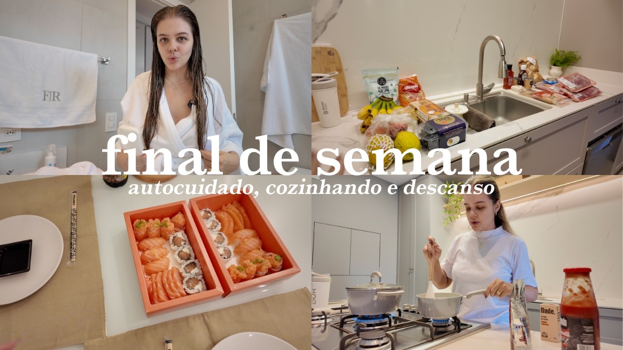 Vlog do final de semana, autocuidado, compras, cozinhando, rotina e descanso