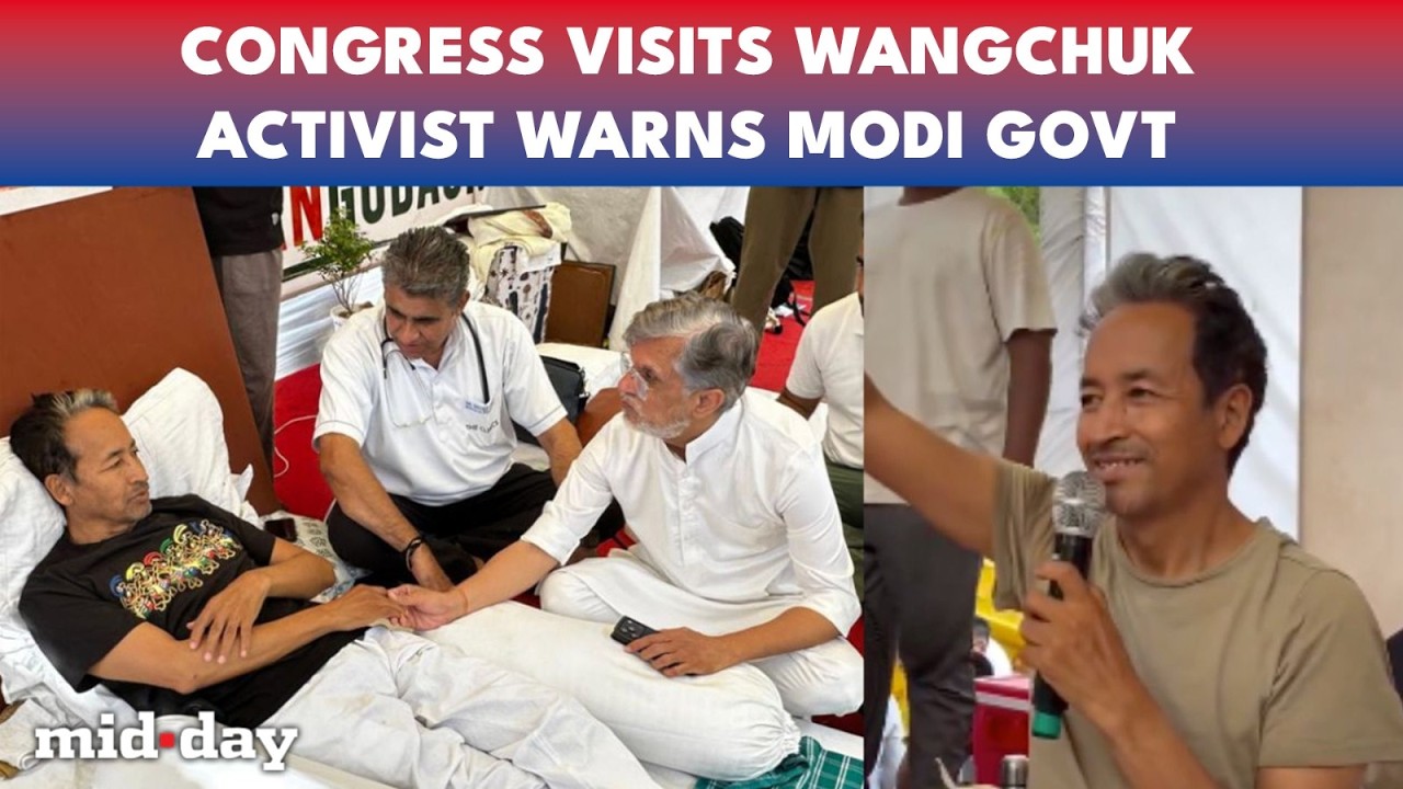 Sonam Wangchuk&rsquo;s EXPLOSIVE Speech on Day 20 of Fast | Congress Leader Pawan Khera Visits