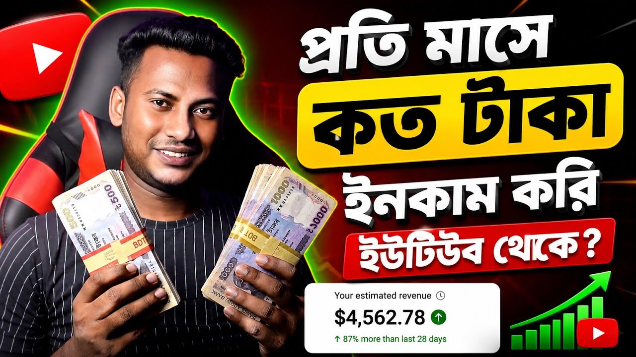 ইউটিউব থেকে আমার প্রতি মাসের ইনকাম কত? | YouTube Earnings Revealed