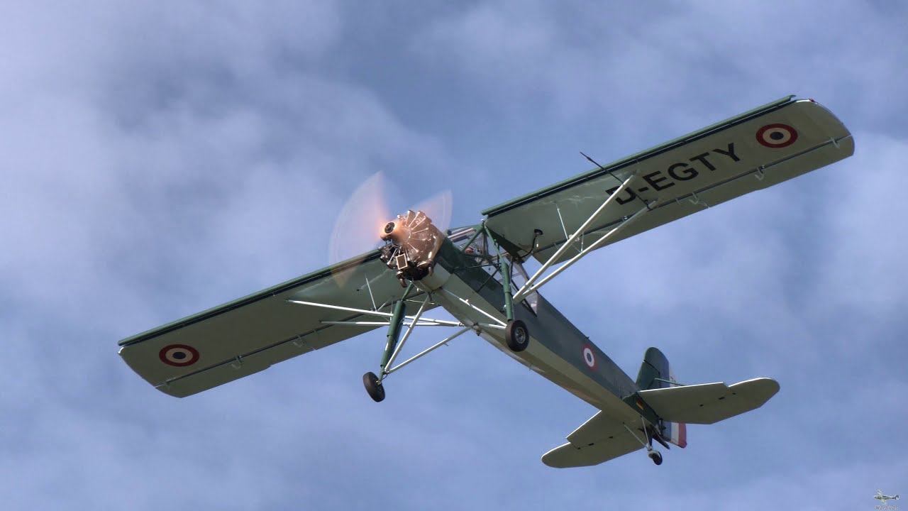 French Fieseler Fi 156 Storch  ~ flight demonstration of the MS 505 with the powerful radial engine