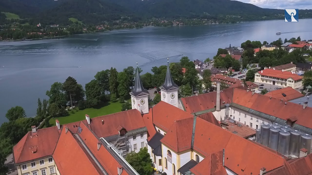Sankt Quirinus in Tegernsee von oben