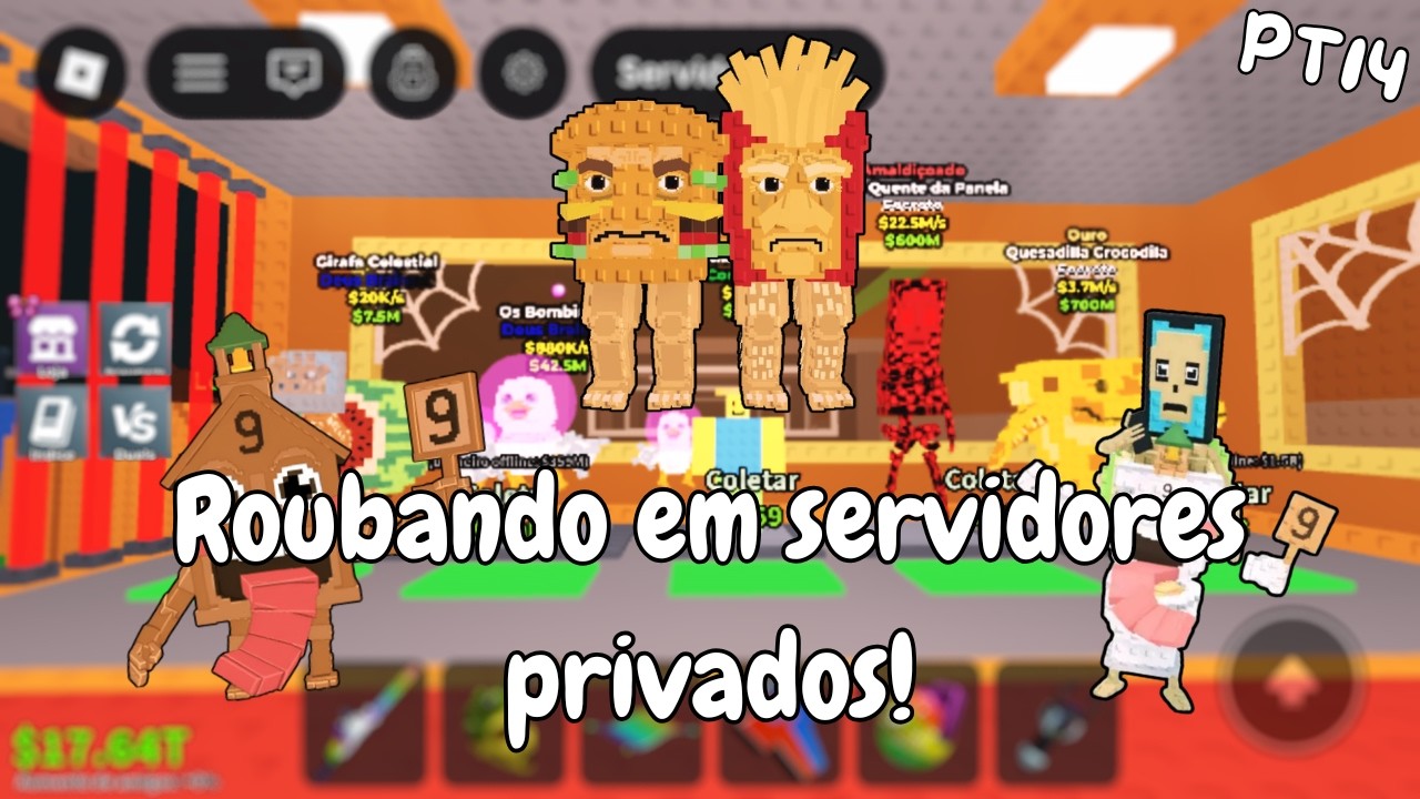 🔥ROUBANDO BRAINROTS EM SERVIDORES PRIVADOS NO ROUBE UM BRAINROT! - parte 14 😎