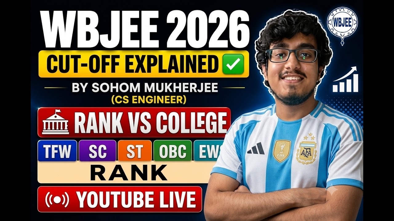 LIVE🛑WBJEE 2026 Cut Off Explained 🔥Rank vs College | TFW, SC, ST, OBC, EWS Full Analysis📊 #wbjee2026