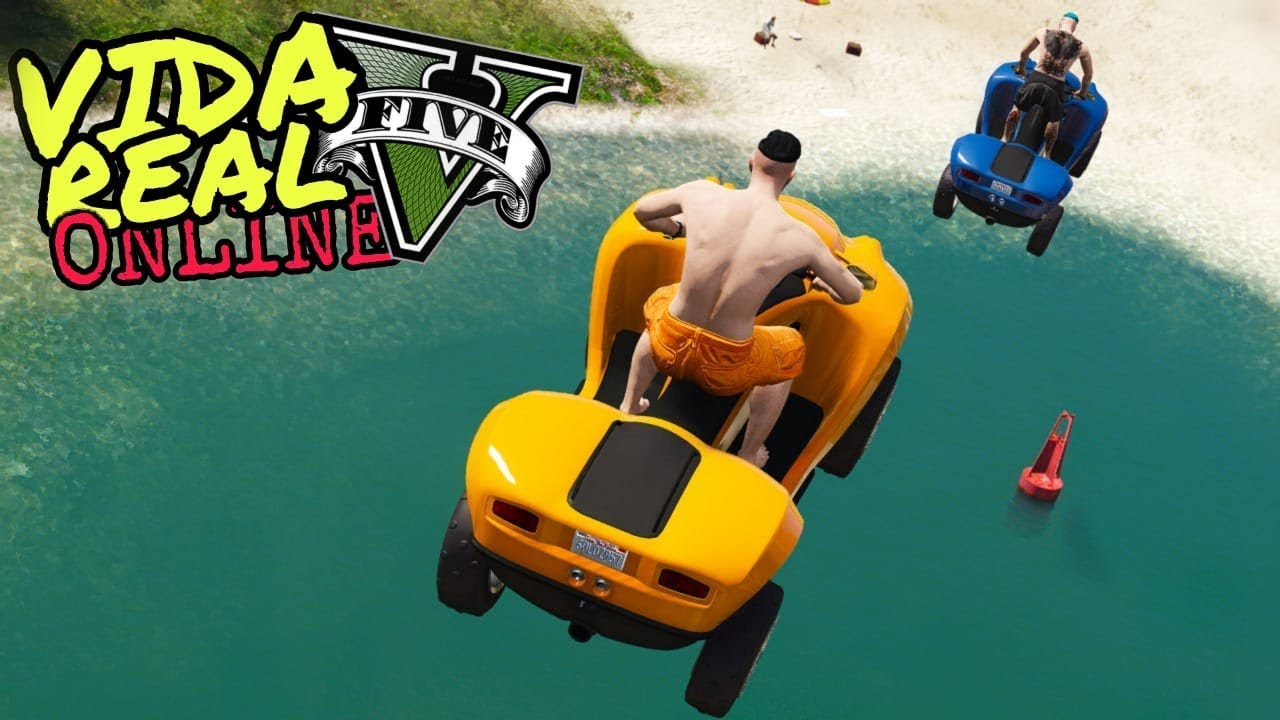 GTA V : VIDA REAL : UM DIA MUITO TOP, ROLÊ NO PARQUE AQUÁTICO COM OS AMIGOS! : EP. 58