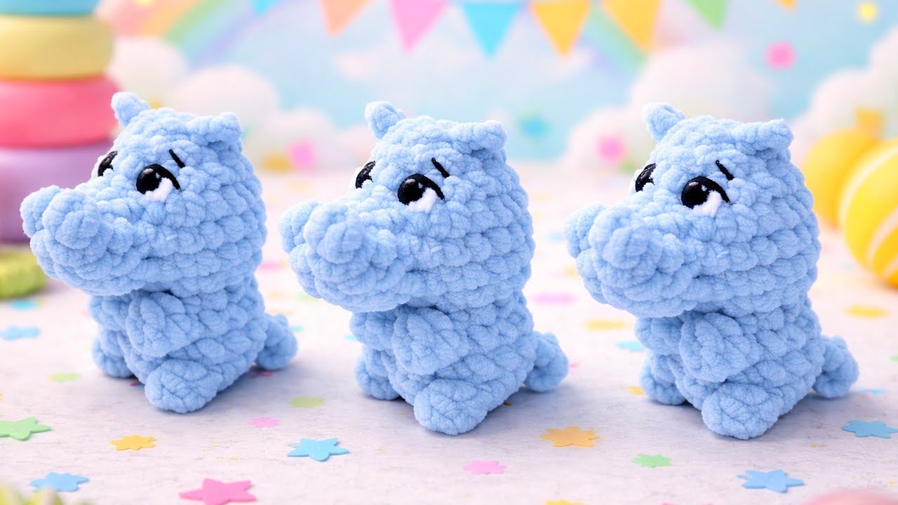 Бегемот без пришивных деталей крючком без пришивных деталей🦛crochet hippopotamus🦛gehäkeltes Nilpferd