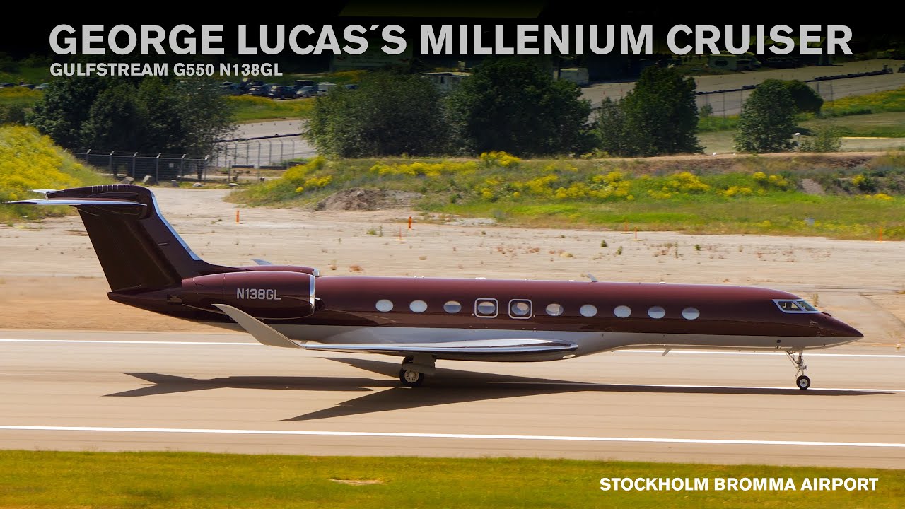 George Lucas private Gulfstream G700 at Bromma airport june 2025! Very rare!