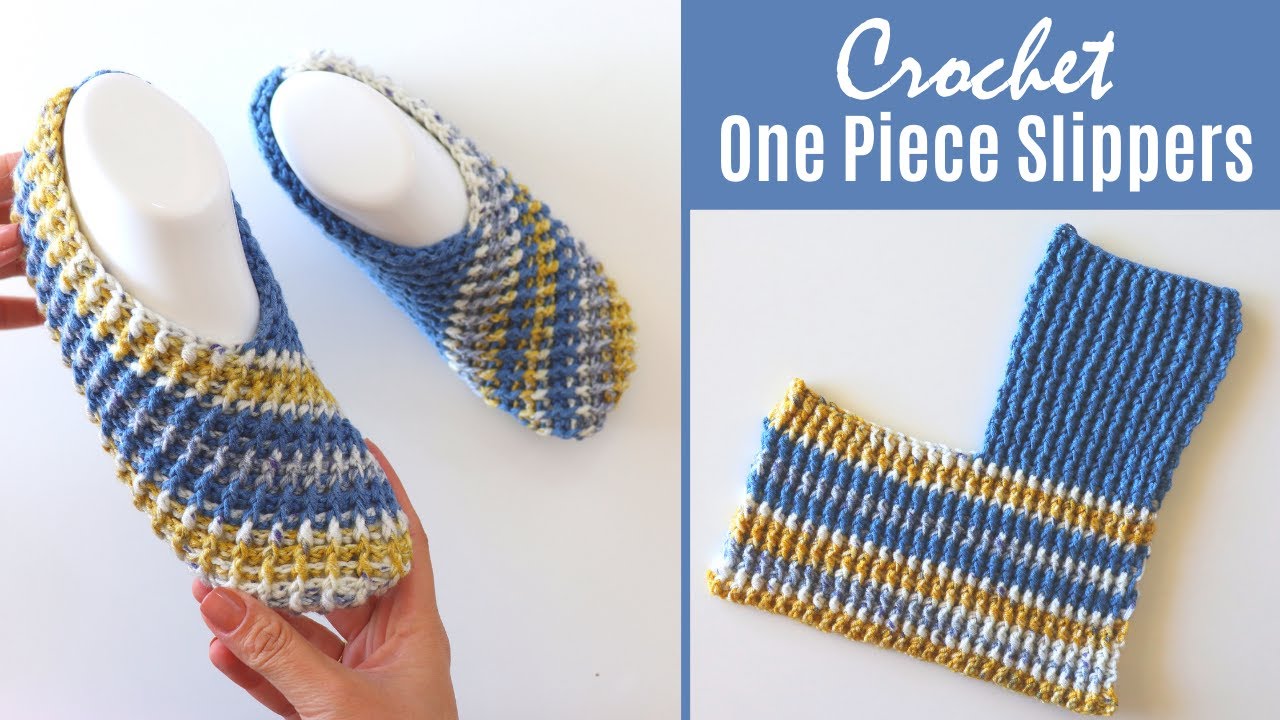 How To Crochet Easy One Piece Slippers