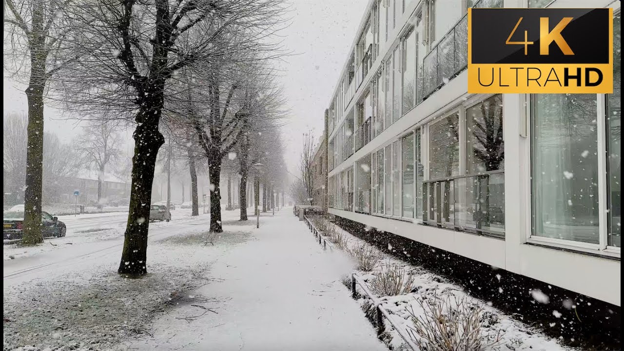 【4K HDR】Walk in the Snow in Eindhoven (Woensel) - Netherlands 🇳🇱