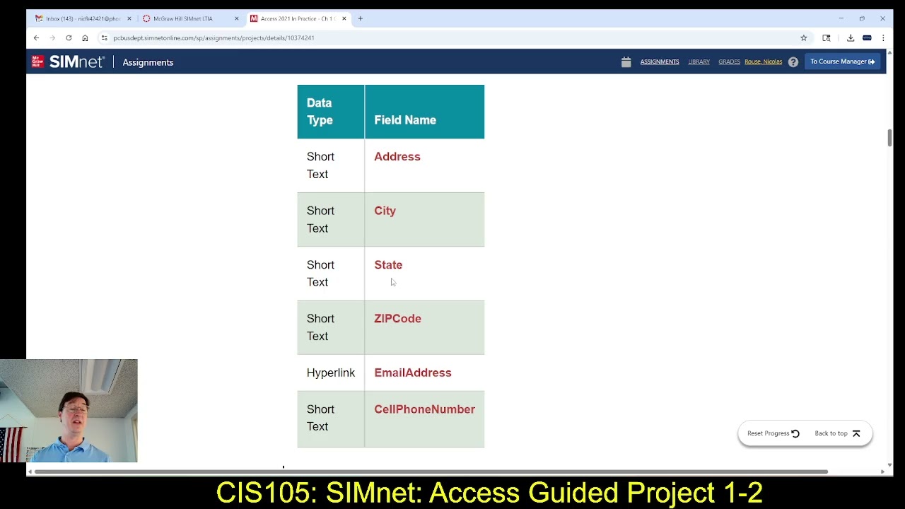 CIS105: 11/6/25: Проект SIMnet Access Guided Project 1-2 (вымышленные адреса — без личной информа...