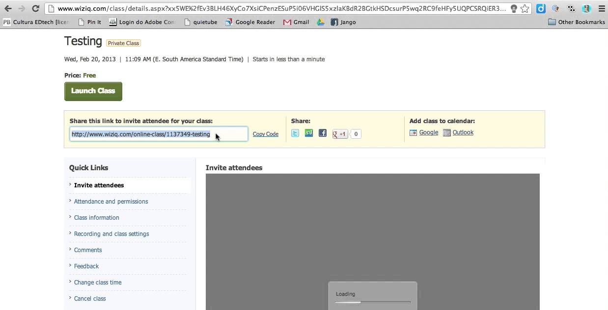 Setting up a WEBINAR with Wiziq