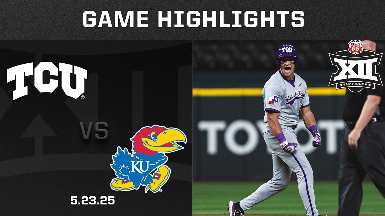 #3 TCU vs. #2 Kansas (5.23.25) Highlights | 2025 Phillips 66 Big 12 Baseball Championship