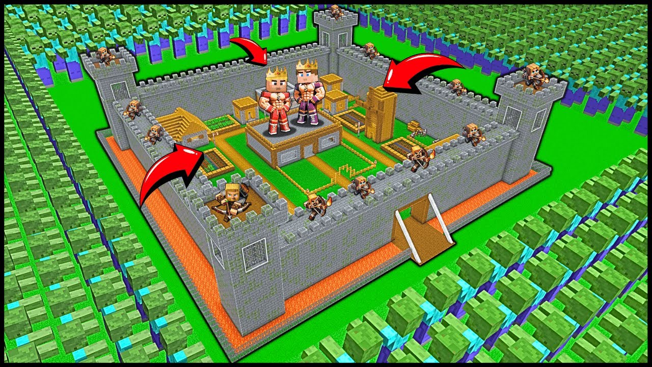 GÜVENLİ KALE VS ZOMBİ İSTİLASI! 😱 - Minecraft