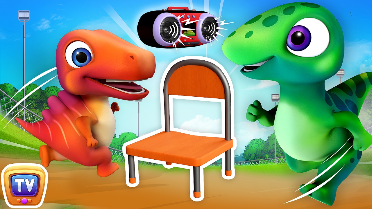Musical Chair Song with Jumblikans Dinosaurs + More ChuChuTV Toddler Learning Videos