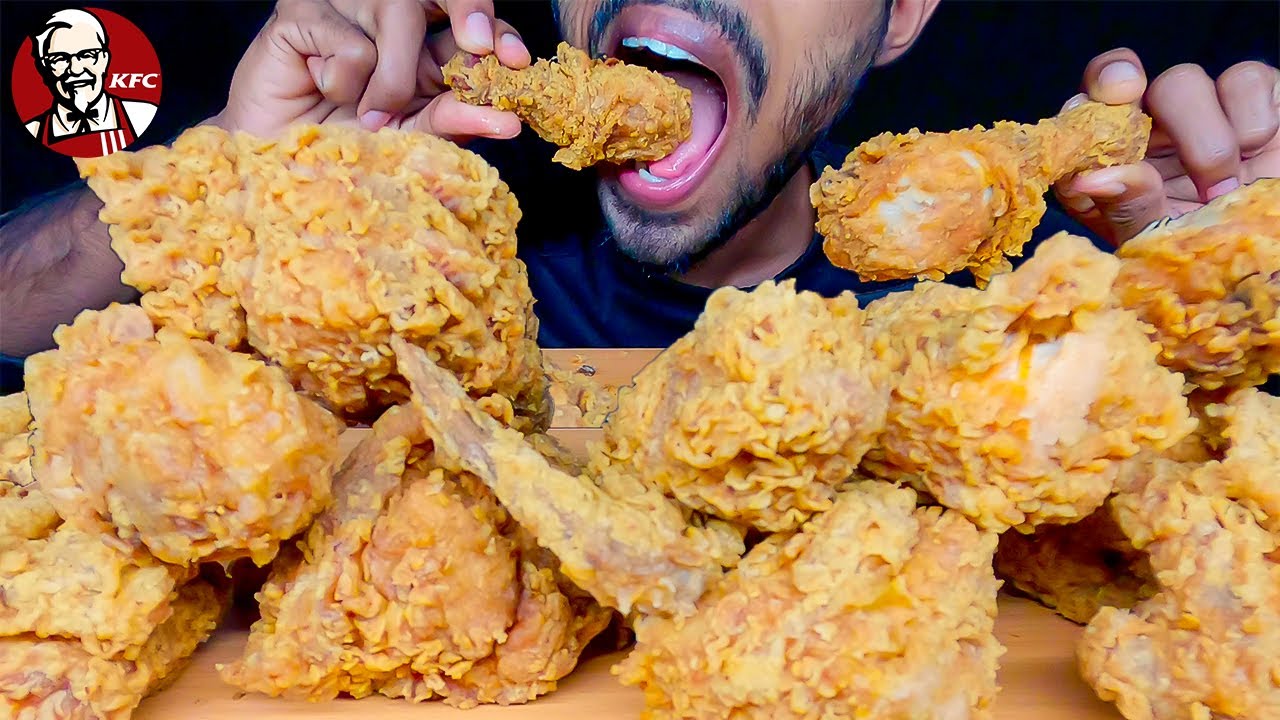 Mukbang KFC CRISPY FRIED CHICKEN  먹방 KFC 크리스피 후라이드 치킨 with sauce by ZiriASMR