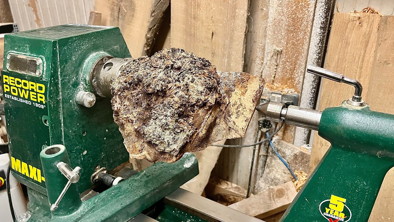 Woodturning - The COOLEST Lamp From Firewood Burl