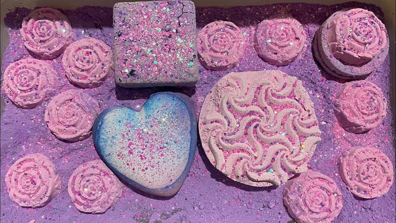 Pink and purple celebration | chalk crushing | asmr | Chalk before the storm