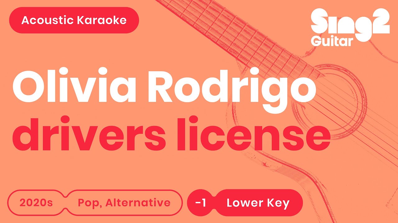 Olivia Rodrigo - drivers license (Lower Key) Karaoke Acoustic