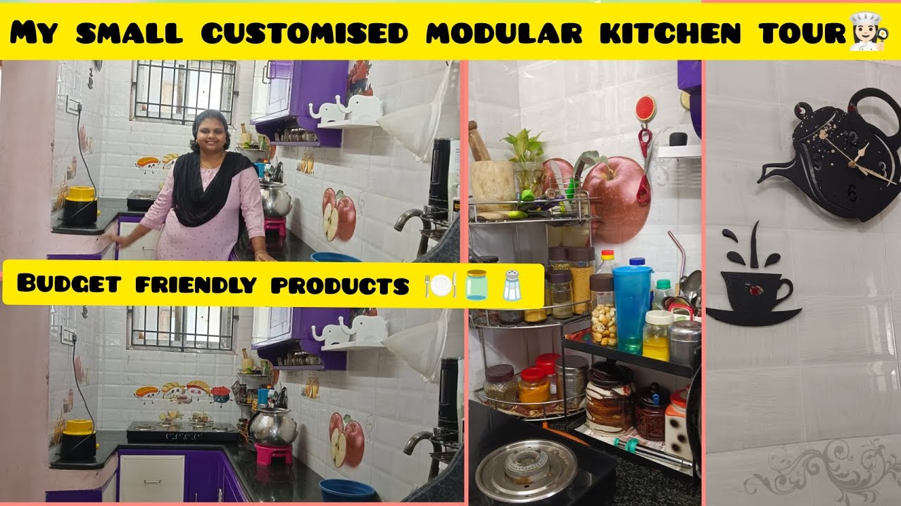 🍁vlog#6💁🏻‍♀️my small customised modular kitchen tour👩🏻‍🍳||budget friendly products🫙||meesho review🧂😊