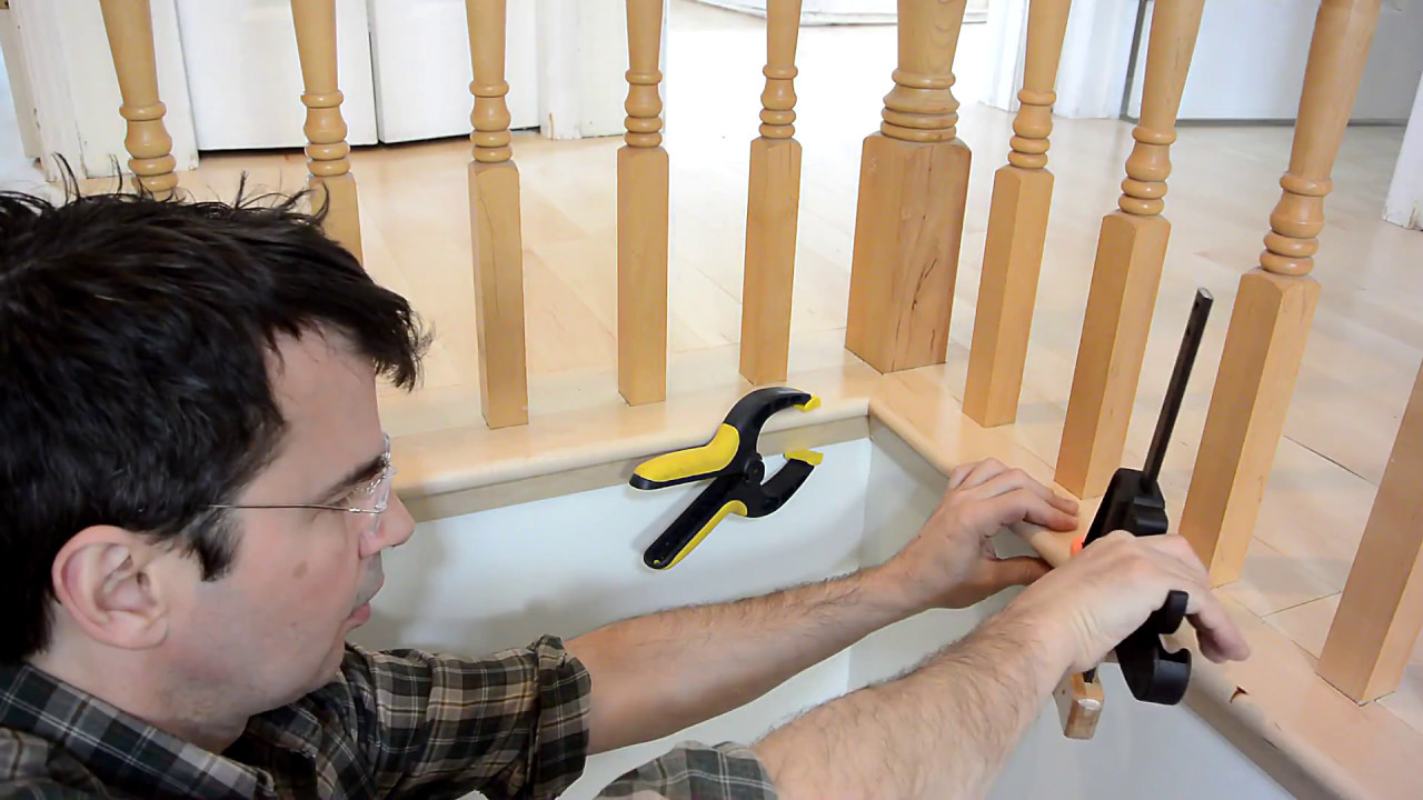 Hardwood flooring around stair spindles