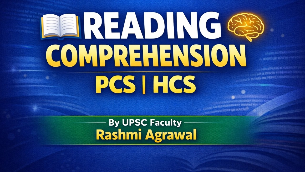 Reading Comprehension || PCS / HCS || English Compulsory || By UPSC Faculty: Rashmi Agrawal