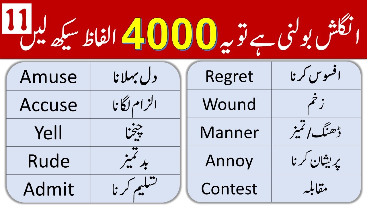 4000 English Vocabulary Words Course in Urdu Class 11 | @Grammareer