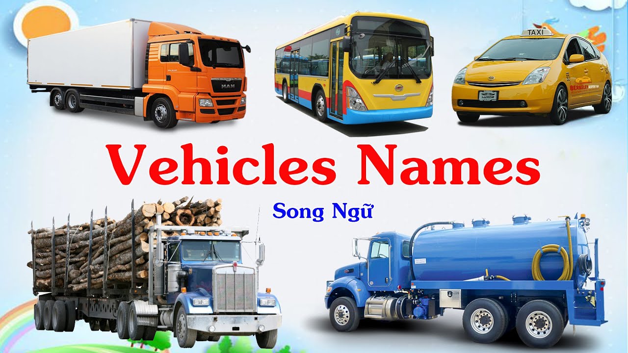 XE GÌ ĐÂY? Xe Tải, Xe Buýt, Xe Tải Chở Gỗ, Taxi | Bé Học Tiếng Anh Tên Phương Tiện Giao Thông (P1)