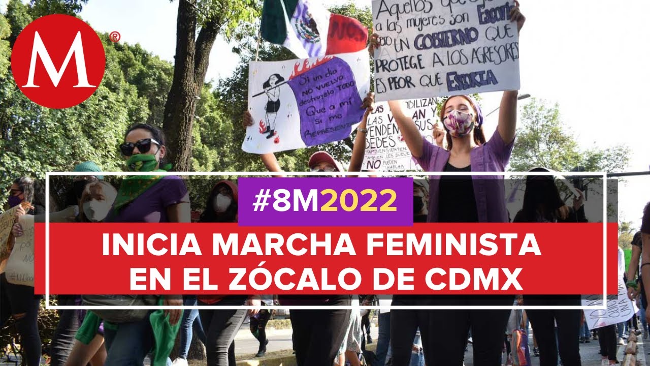Inician las marchas de algunos colectivos feministas en el Z&oacute;calo de la CdMx