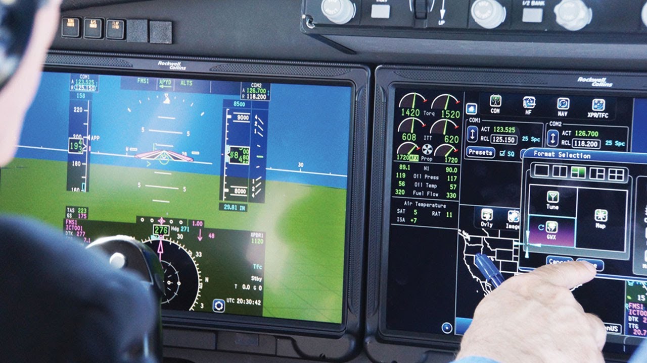 Полёты с использованием авионики Rockwell Collins Pro Line Fusion Touch – AINtv
