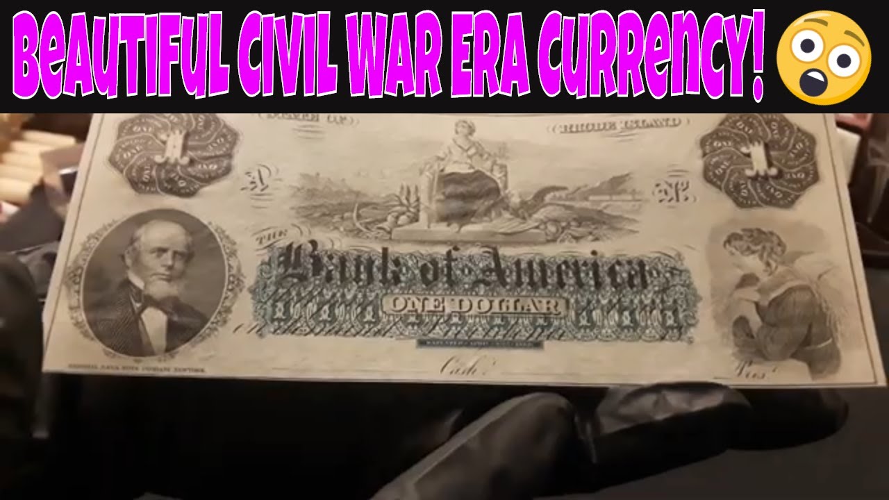 Beautiful Civil War Era Currency: 25 Cent Fractional,  $1 Dollar, $10 Notes 
